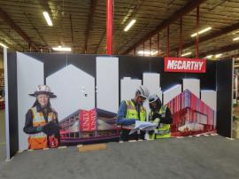 Gravitee Modular Inline Exhibit with Direct and Dimensional Print Graphics, LED Halo Lighting, and Monitor Mount -- View 2